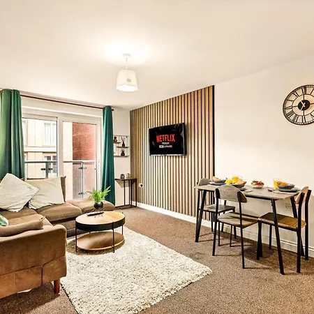 Apartment Stylish Centre 2br - Free Parking - 2 Mins To First Direct Arena